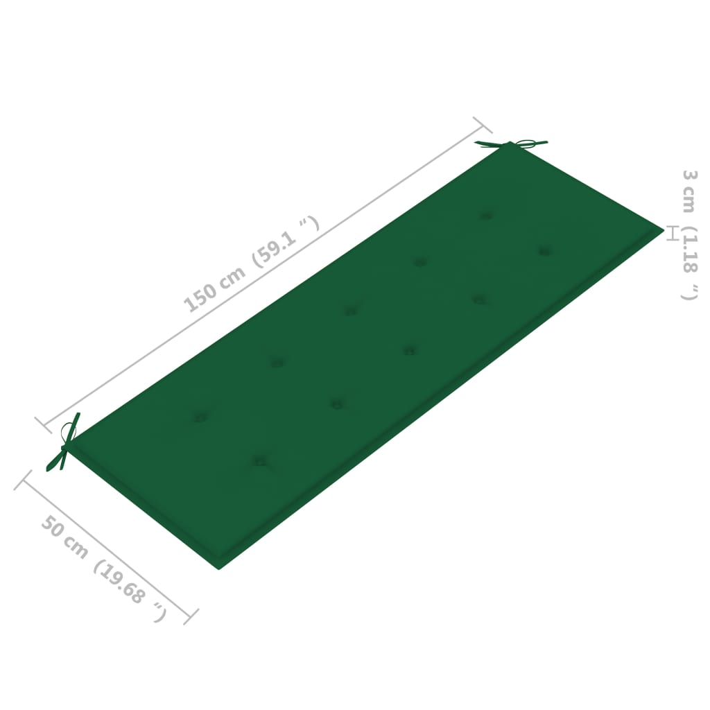 Banco de jardim empilhável c/ almofadão 159 cm teca maciça