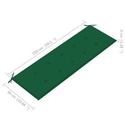 Banco de jardim empilhável c/ almofadão 159 cm teca maciça
