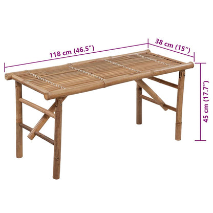 Banco de jardim dobrável com almofadão 118 cm bambu