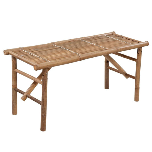 Banco de jardim dobrável com almofadão 118 cm bambu