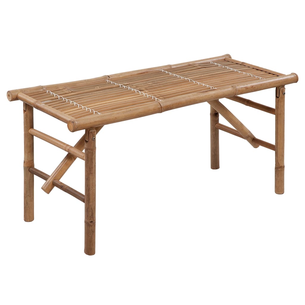 Banco de jardim dobrável com almofadão 118 cm bambu