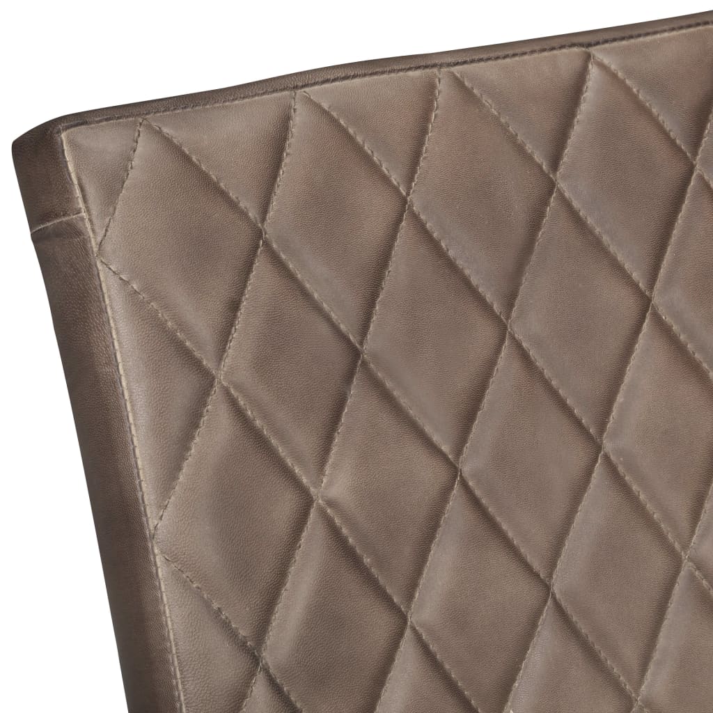 Cadeiras de jantar cantilever 4 pcs couro genuíno castanho