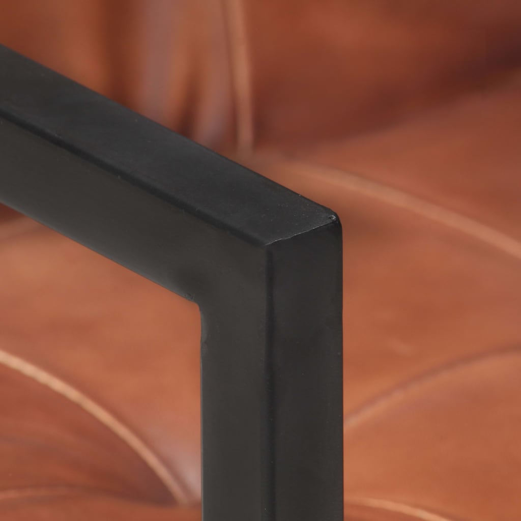 Cadeiras de jantar cantilever 4 pcs couro genuíno castanho