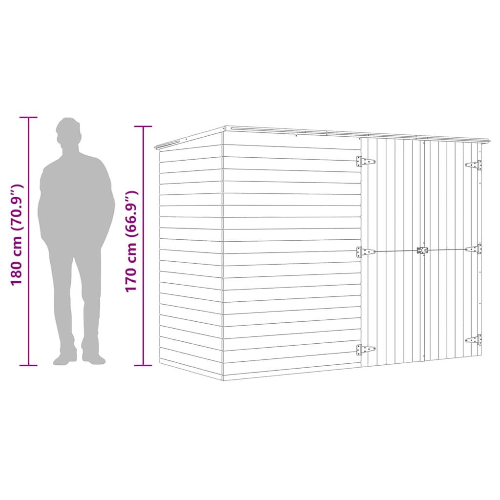 Abrigo de jardim p/ bicicletas 232x110x170 cm pinho impregnado