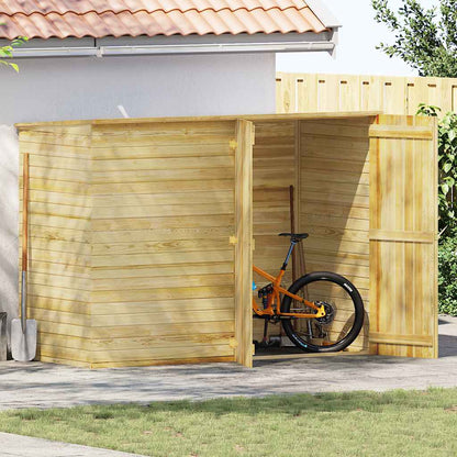 Abrigo de jardim p/ bicicletas 232x110x170 cm pinho impregnado
