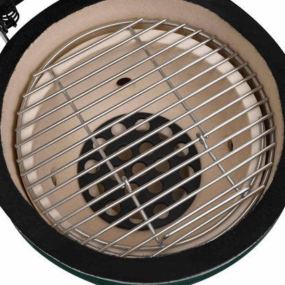 Churrasqueira/defumador Kamado 2-em-1 cerâmica 56 cm verde