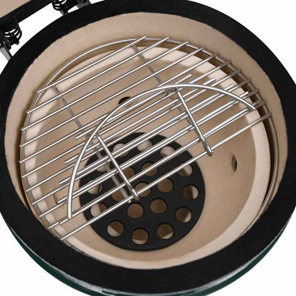 Churrasqueira/defumador Kamado 2-em-1 cerâmica 56 cm verde
