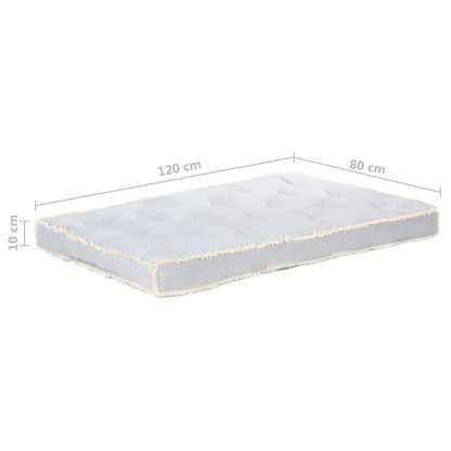 Almofadão para sofá de paletes 120x80x10 cm cinzento