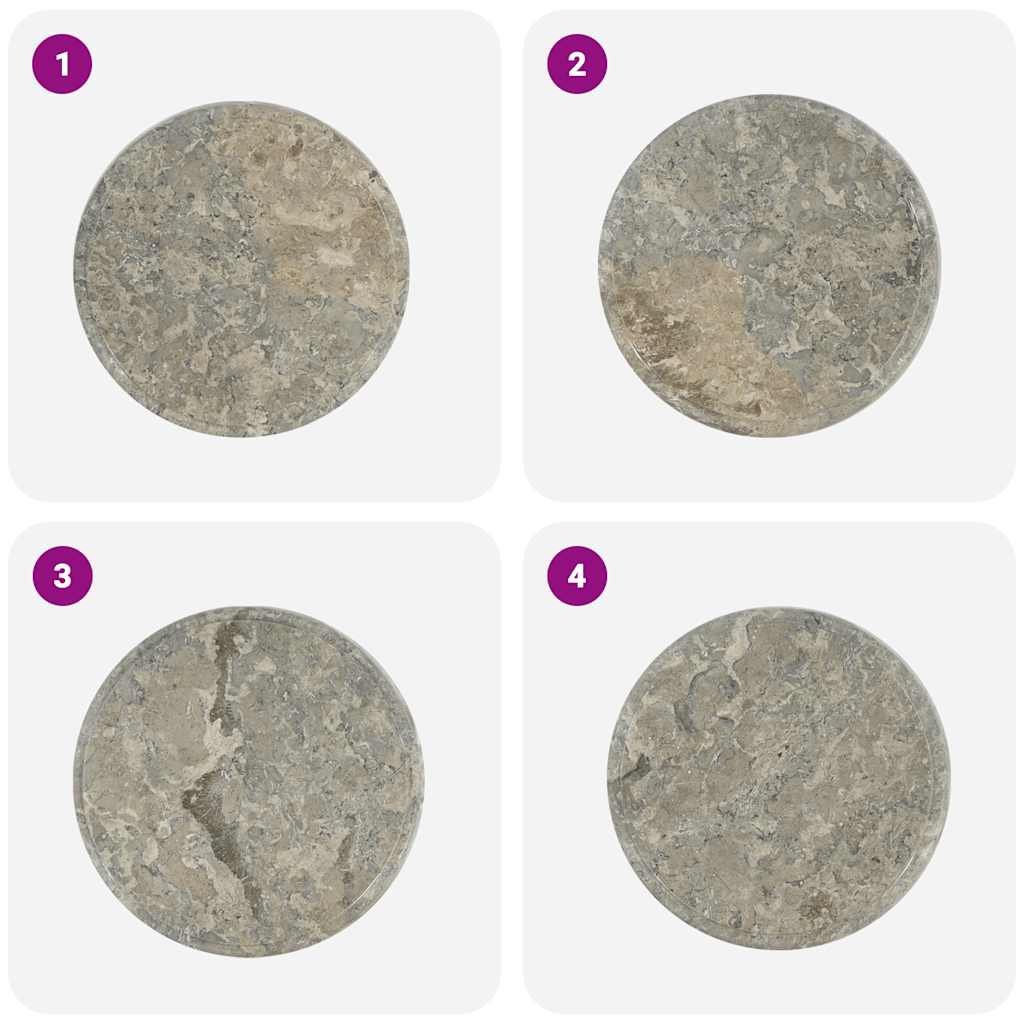 Tampo de mesa Ø40x2,5 cm mármore cinzento