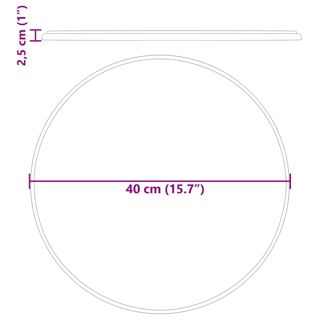 Tampo de mesa Ø40x2,5 cm mármore cinzento
