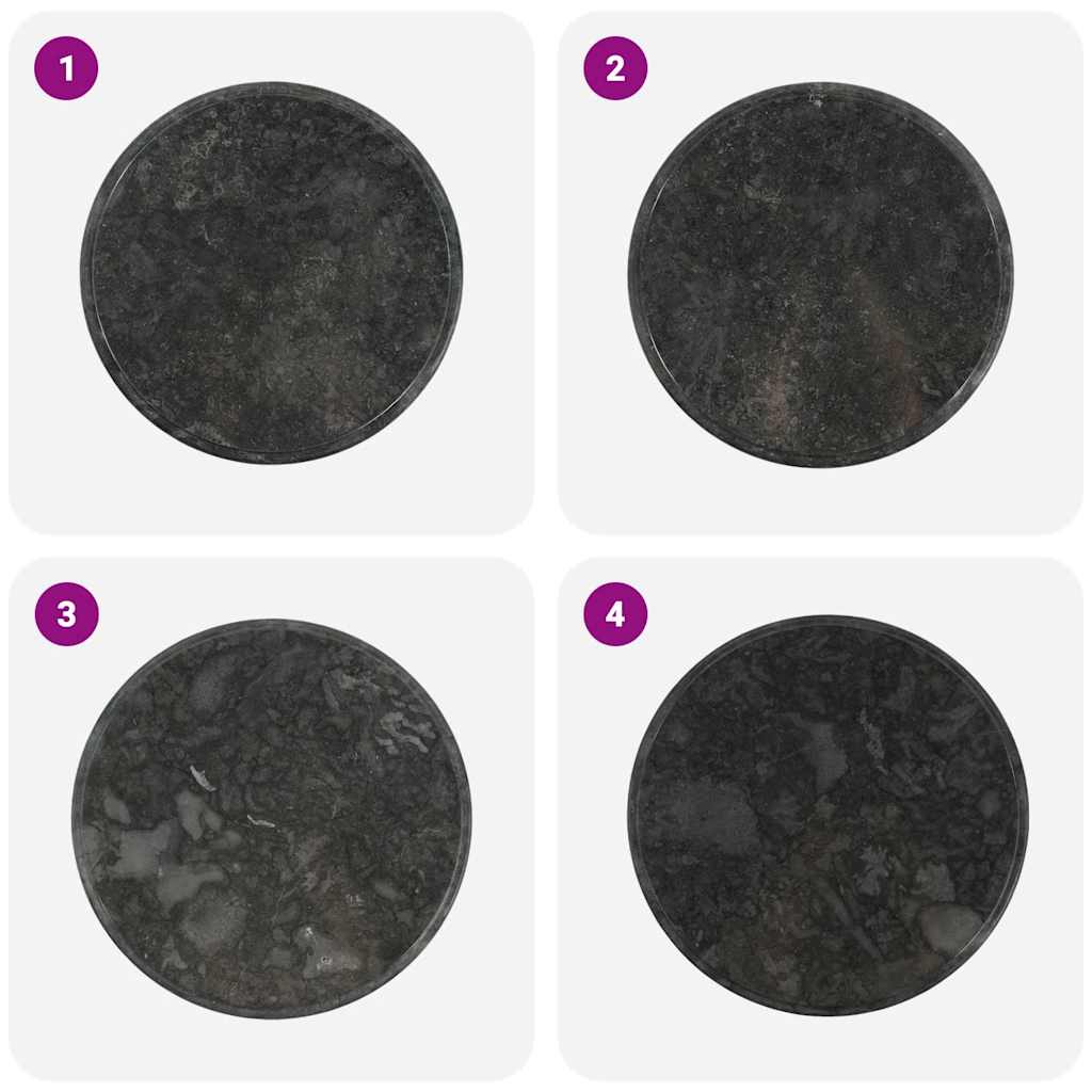 Tampo de mesa Ø60x2,5 cm mármore preto