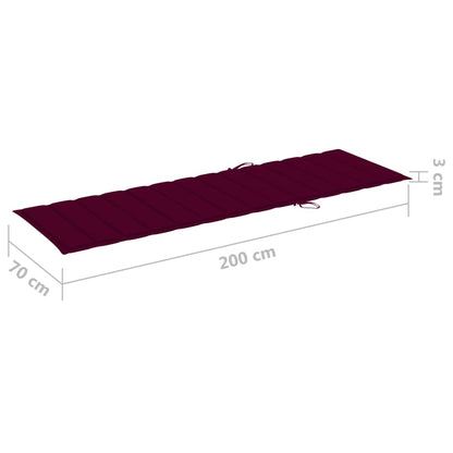 Espreguiçadeira dupla + almofadões vermelho tinto pinho impreg.