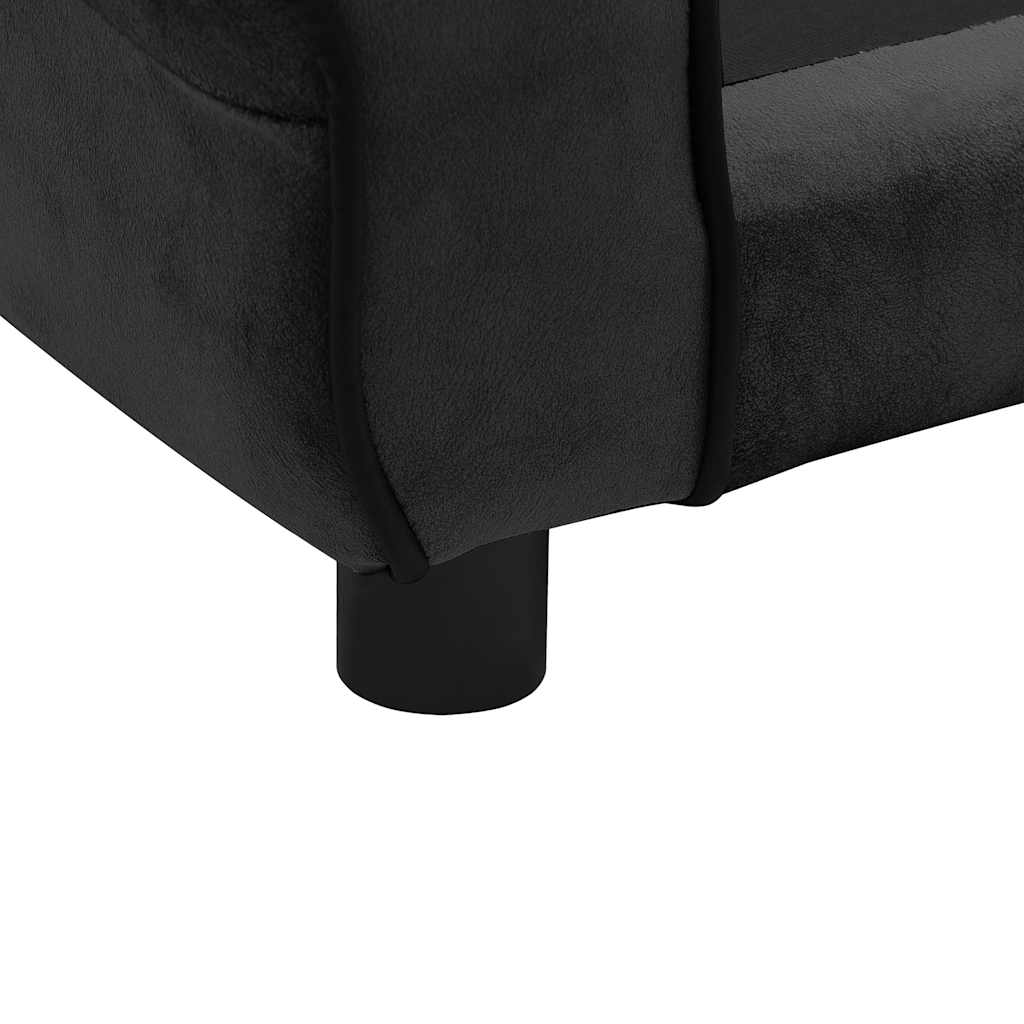 Sofá para cães 72x45x30 cm pelúcia preto