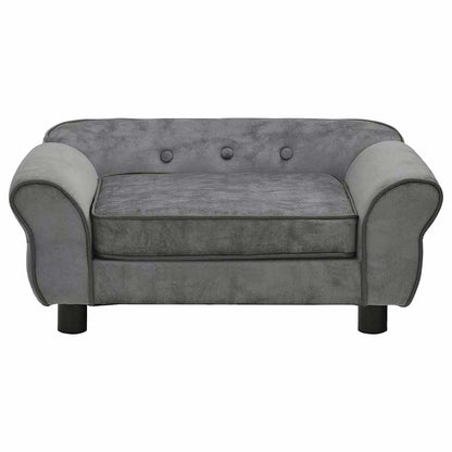 Sofá para cães 72x45x30 cm pelúcia cinzento-escuro
