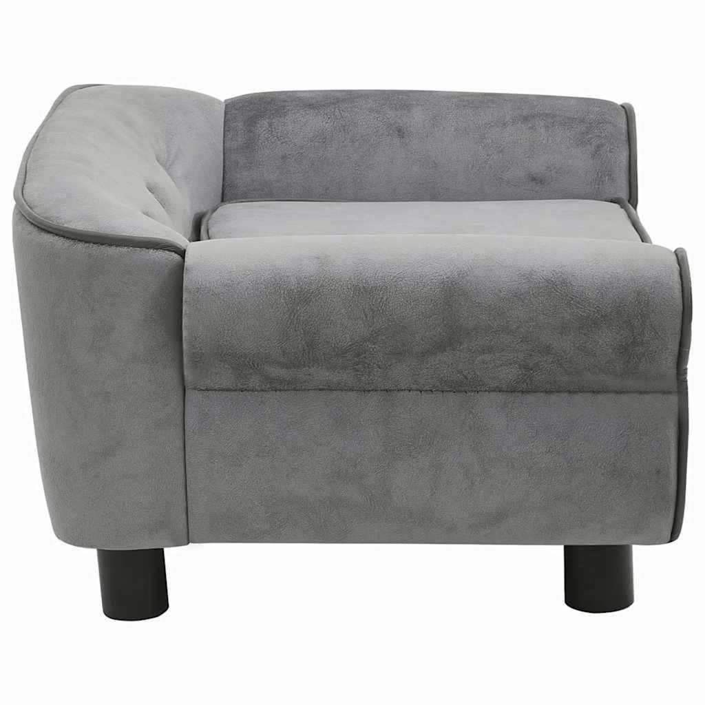 Sofá para cães 72x45x30 cm pelúcia cinzento-escuro