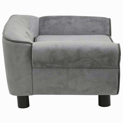 Sofá para cães 72x45x30 cm pelúcia cinzento-escuro