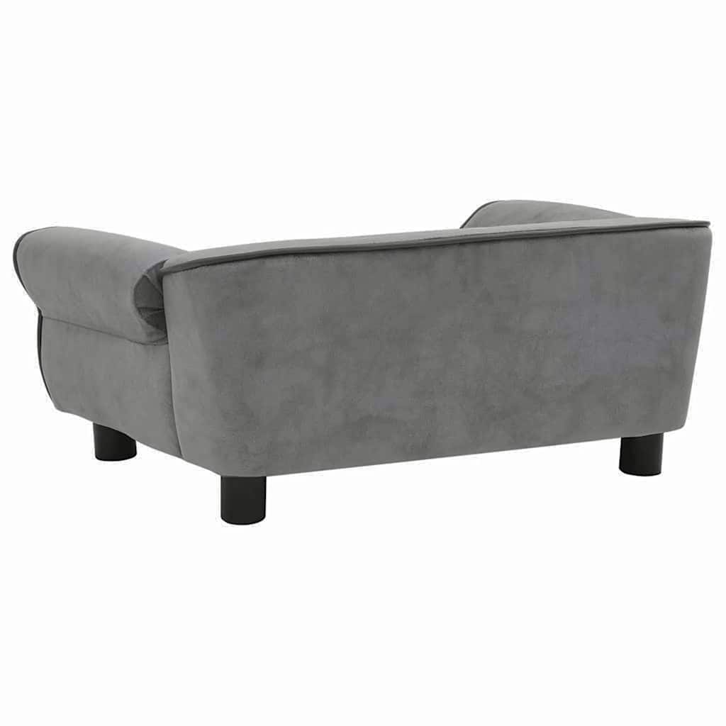 Sofá para cães 72x45x30 cm pelúcia cinzento-escuro