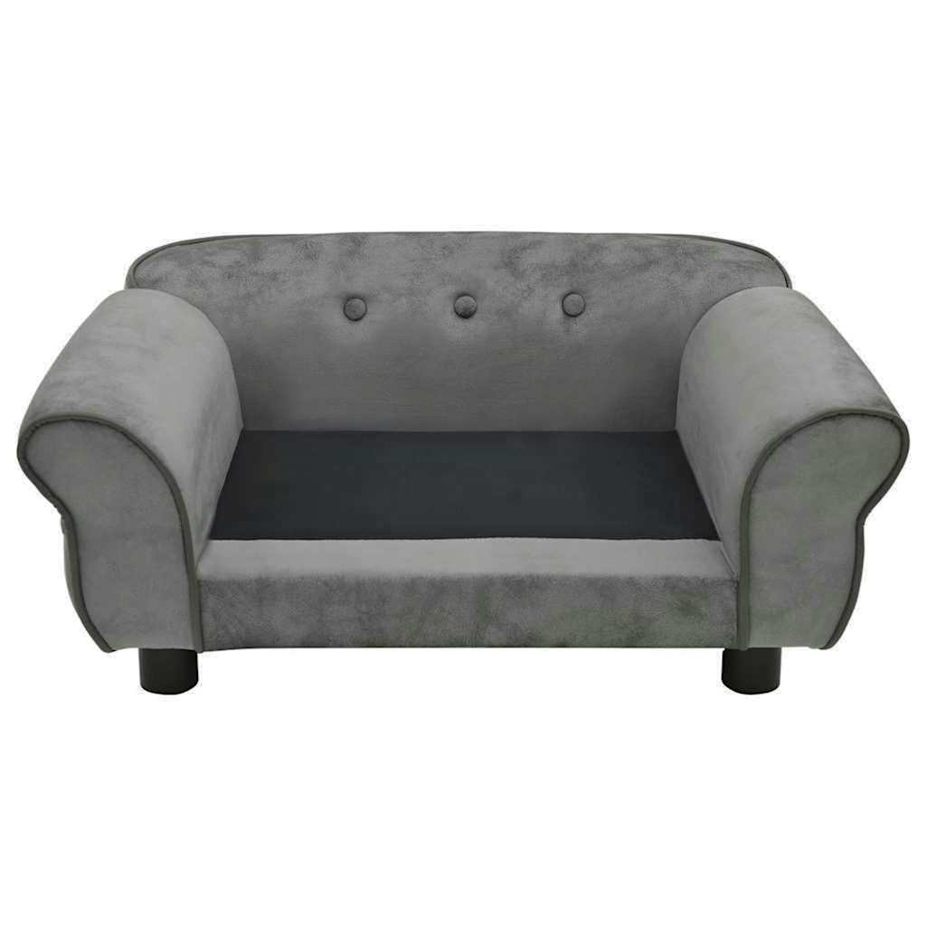 Sofá para cães 72x45x30 cm pelúcia cinzento-escuro
