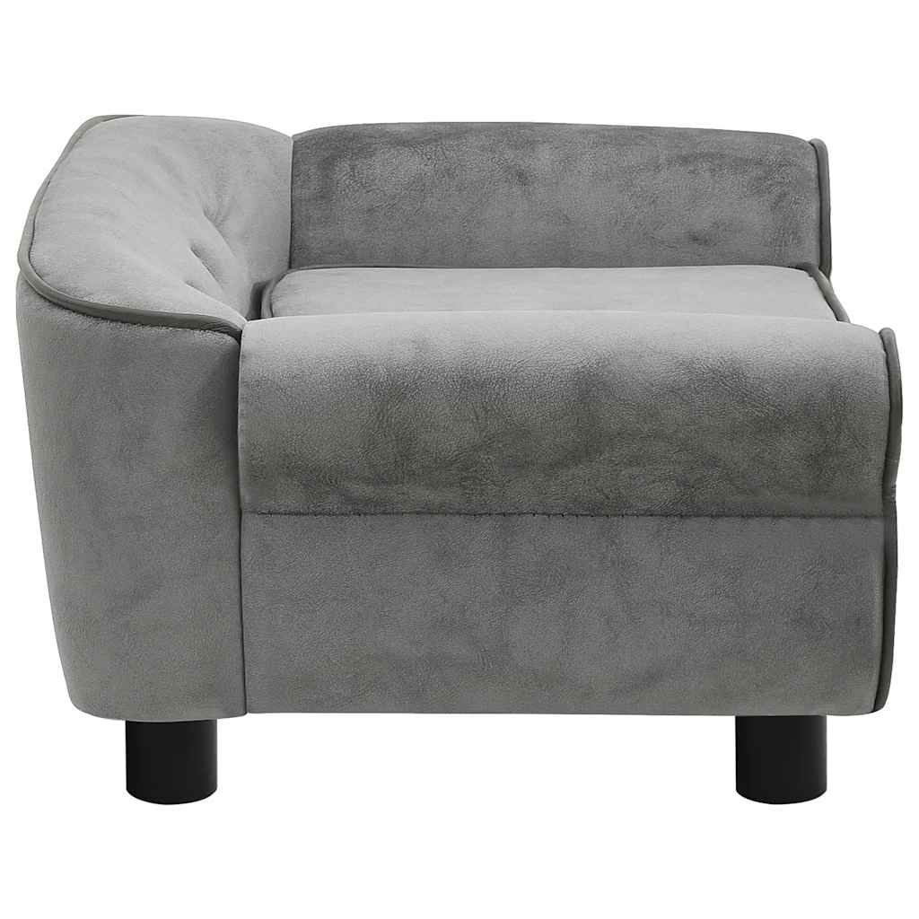 Sofá para cães 72x45x30 cm pelúcia cinzento-escuro