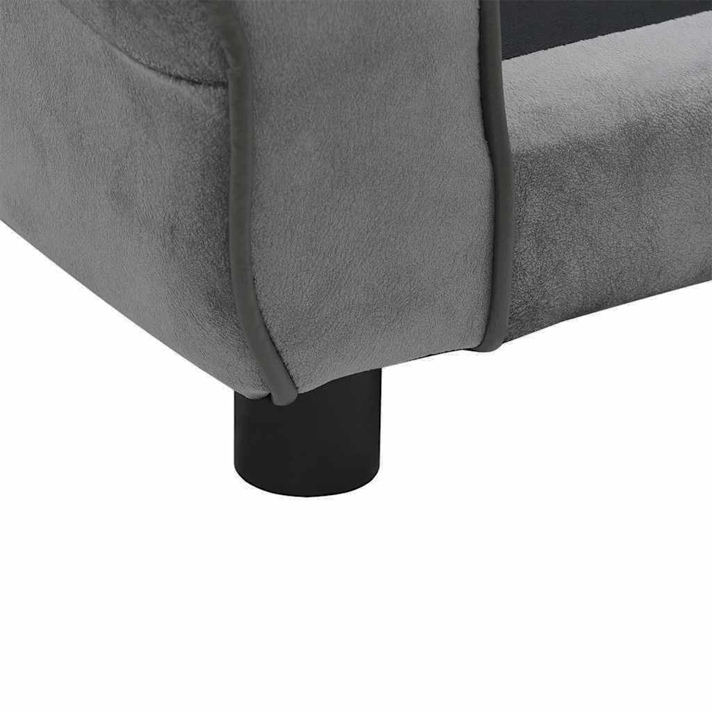 Sofá para cães 72x45x30 cm pelúcia cinzento-escuro