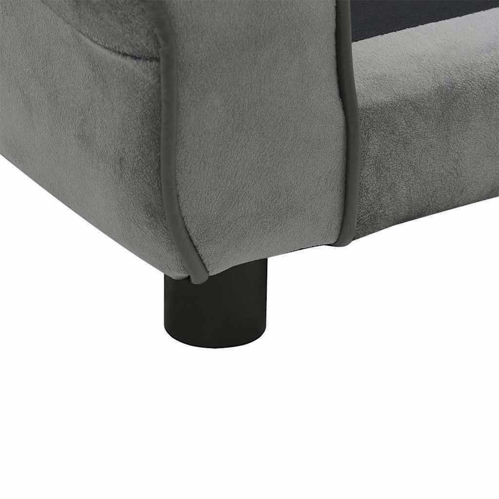 Sofá para cães 72x45x30 cm pelúcia cinzento-escuro