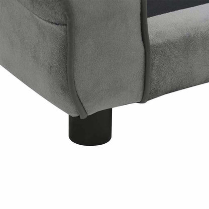 Sofá para cães 72x45x30 cm pelúcia cinzento-escuro