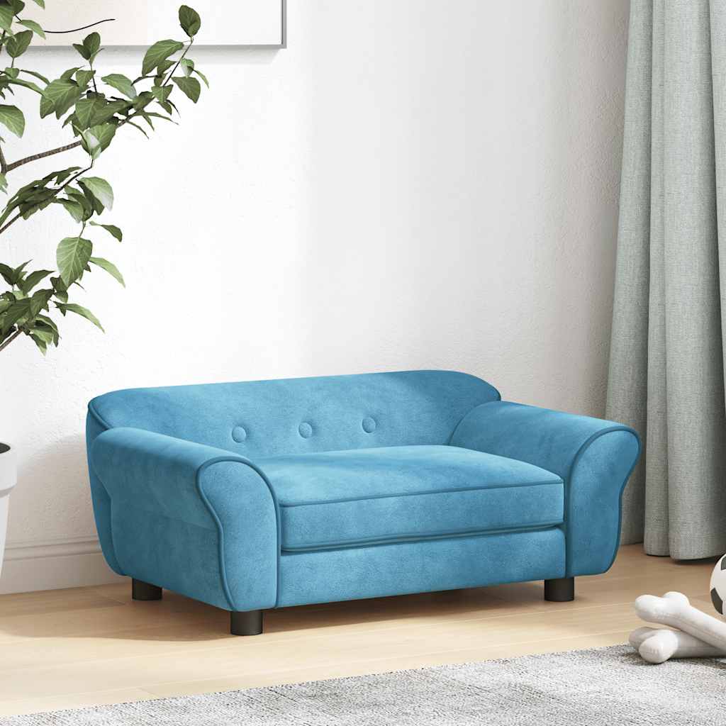 Sofá para cães 72x45x30 cm pelúcia turquesa