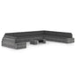 11 pcs conjunto lounge de jardim c/ almofadões vime PE cinzento