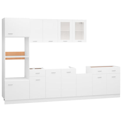 Conjunto armários de cozinha derivados de madeira Lyon branco, 7 pcs