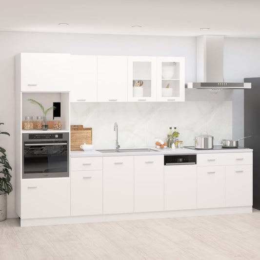 Conjunto armários de cozinha derivados de madeira Lyon branco, 7 pcs