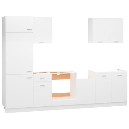 Conjunto armários de cozinha derivados de madeira Lyon branco, 7 pcs