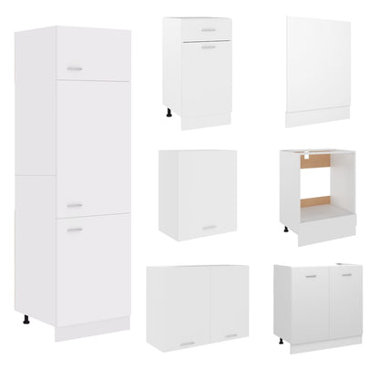Conjunto armários de cozinha derivados de madeira Lyon branco, 7 pcs