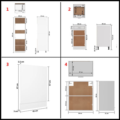 Conjunto armários de cozinha derivados de madeira Lyon branco, 7 pcs