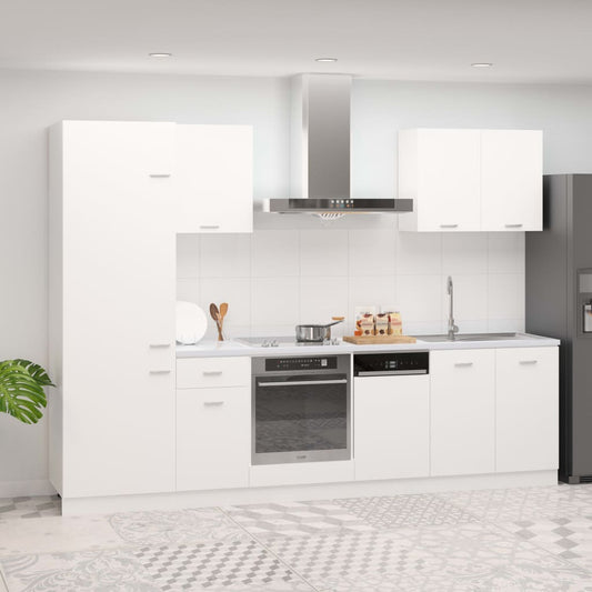 Conjunto armários de cozinha derivados de madeira Lyon branco, 7 pcs