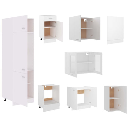 Conjunto armários de cozinha derivados de madeira Lyon branco, 8 pcs