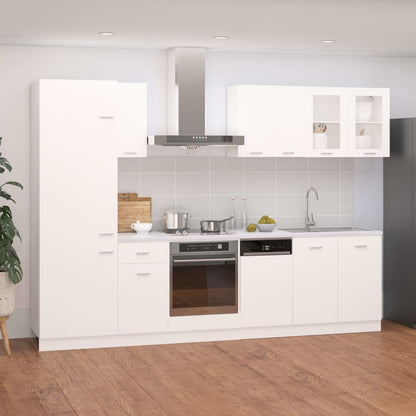 Conjunto armários de cozinha derivados de madeira Lyon branco, 8 pcs