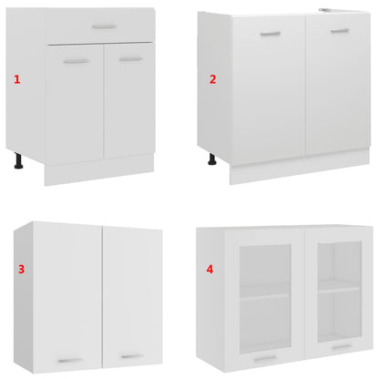 Conjunto armários de cozinha derivados de madeira Lyon branco, 4 pcs