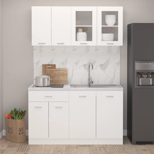 Conjunto armários de cozinha derivados de madeira Lyon branco, 4 pcs
