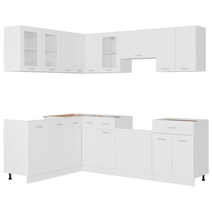 Conjunto armários de cozinha derivados de madeira Lyon branco, 11 pcs