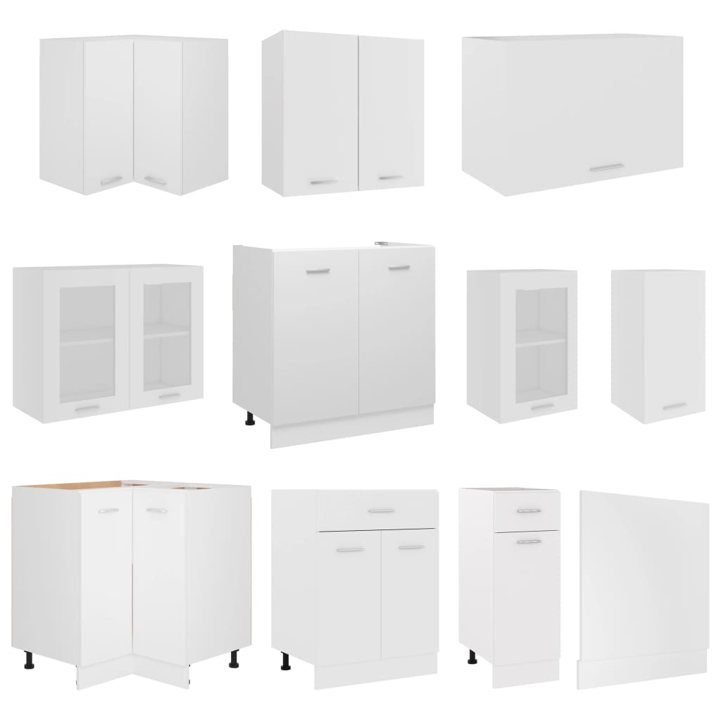 Conjunto armários de cozinha derivados de madeira Lyon branco, 11 pcs