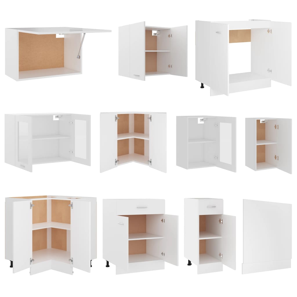 Conjunto armários de cozinha derivados de madeira Lyon branco, 11 pcs