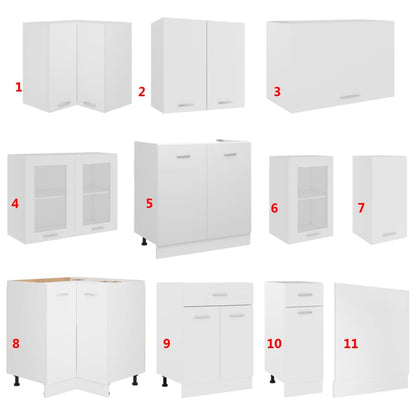 Conjunto armários de cozinha derivados de madeira Lyon branco, 11 pcs