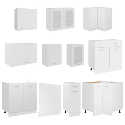 11 pcs conjunto armários de cozinha derivados de madeira Lyon branco