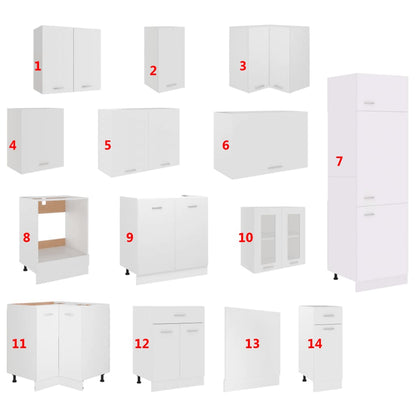 Conjunto armários de cozinha derivados de madeira Lyon branco, 14 pcs