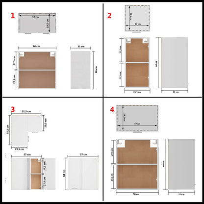 Conjunto armários de cozinha derivados de madeira Lyon branco, 14 pcs