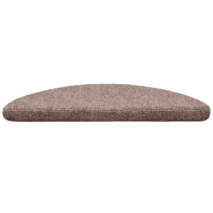 Tapetes de escada autoadesivos 10 peças 56x17x3 cm marrom claro meia-lua