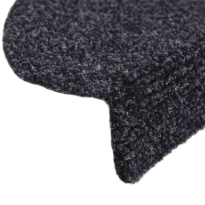 Tapetes de escada autoadesivos 10 peças 56x17x3 cm pretos semicirculares