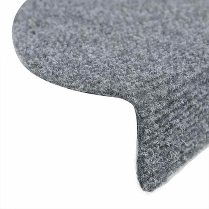 Tapetes de escada autoadesivos 5 peças 56x17x3 cm cinza claro semicircular