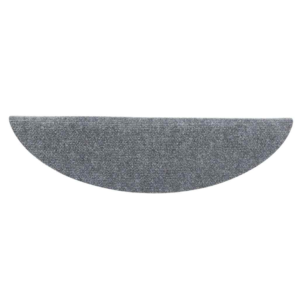 Tapetes de escada autoadesivos 10 pcs 56x17x3 cm cinzento-claro