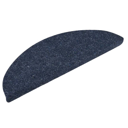 Tapetes de escada autoadesivos 5 peças 56x17x3 cm azul meia-lua